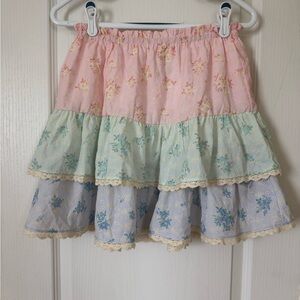 New with Tags Small Luminary Floral Tiered Cotton Skirt